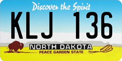 ND license plate KLJ136