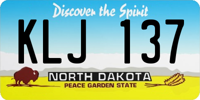 ND license plate KLJ137