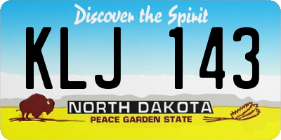 ND license plate KLJ143