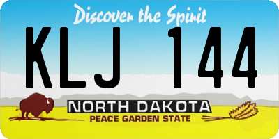 ND license plate KLJ144