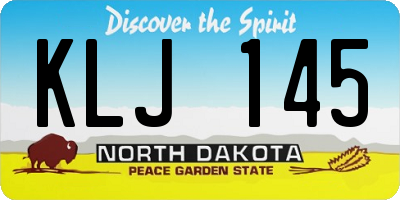 ND license plate KLJ145
