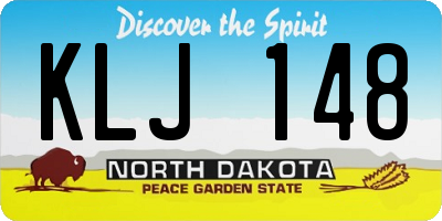 ND license plate KLJ148