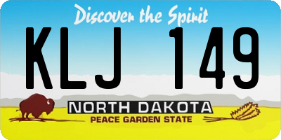 ND license plate KLJ149