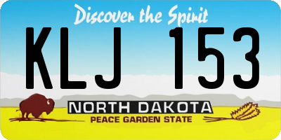 ND license plate KLJ153