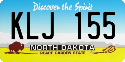 ND license plate KLJ155