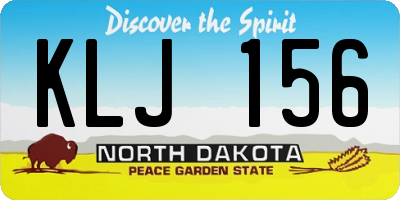 ND license plate KLJ156