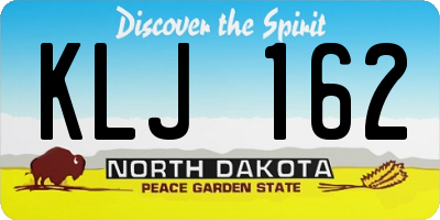 ND license plate KLJ162