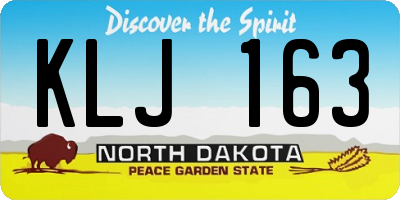 ND license plate KLJ163