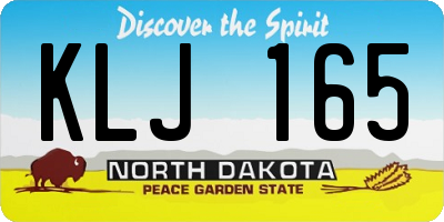 ND license plate KLJ165