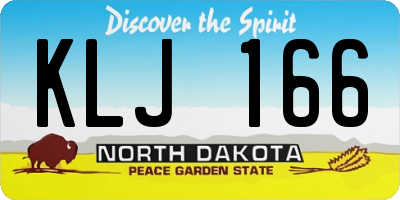 ND license plate KLJ166