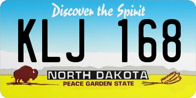ND license plate KLJ168
