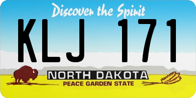 ND license plate KLJ171