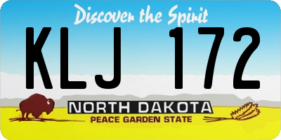 ND license plate KLJ172