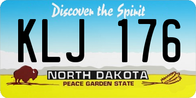 ND license plate KLJ176