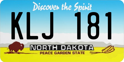 ND license plate KLJ181