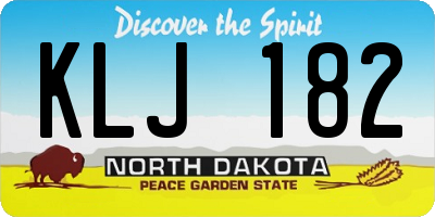 ND license plate KLJ182