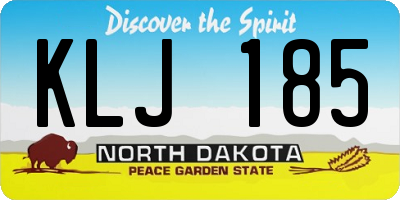 ND license plate KLJ185