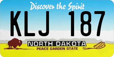 ND license plate KLJ187