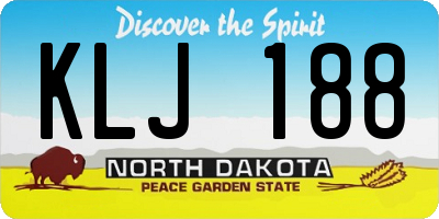 ND license plate KLJ188