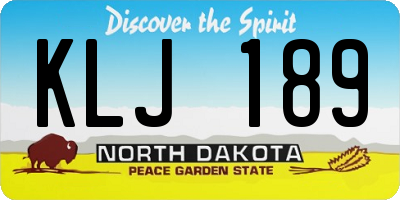 ND license plate KLJ189