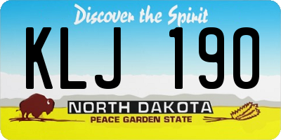 ND license plate KLJ190