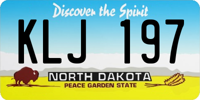 ND license plate KLJ197