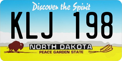 ND license plate KLJ198