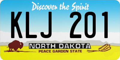 ND license plate KLJ201