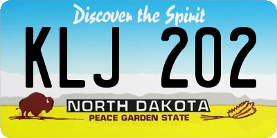 ND license plate KLJ202