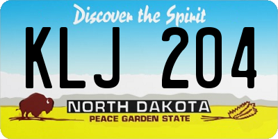ND license plate KLJ204