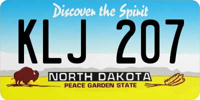 ND license plate KLJ207