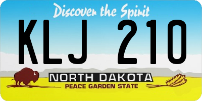 ND license plate KLJ210