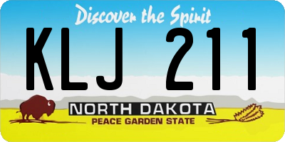 ND license plate KLJ211
