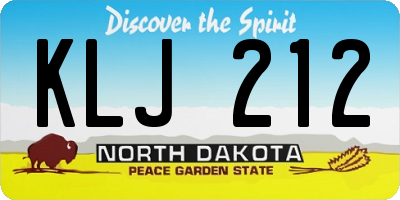 ND license plate KLJ212