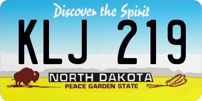 ND license plate KLJ219