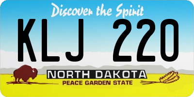ND license plate KLJ220
