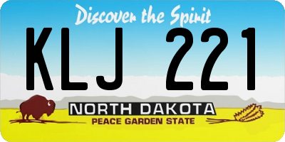 ND license plate KLJ221