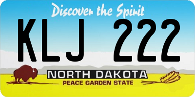 ND license plate KLJ222