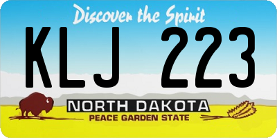 ND license plate KLJ223