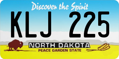 ND license plate KLJ225