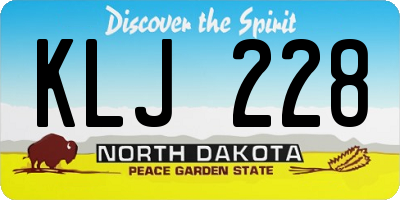 ND license plate KLJ228