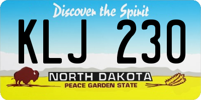 ND license plate KLJ230