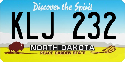 ND license plate KLJ232