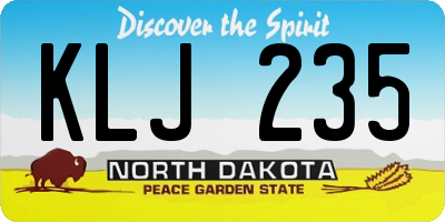 ND license plate KLJ235