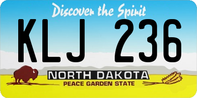 ND license plate KLJ236