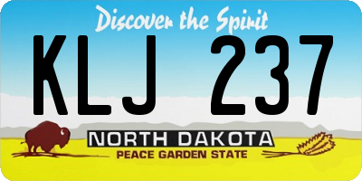 ND license plate KLJ237