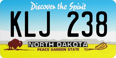 ND license plate KLJ238