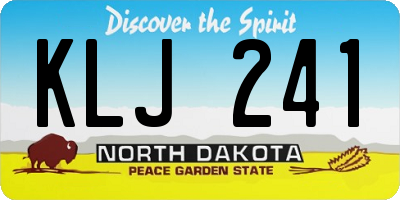 ND license plate KLJ241