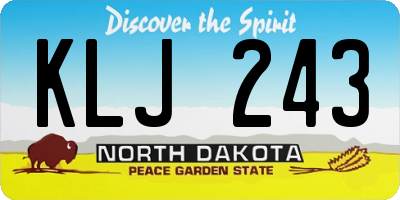 ND license plate KLJ243