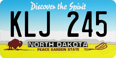 ND license plate KLJ245